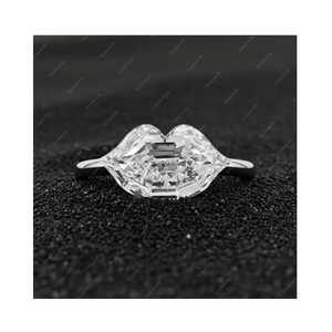 Anillo de Compromiso Solitario de Plata de Ley 925 con Diamante Cultivado en Laboratorio de 1 Quilate, Corte Lip, Color DEF, Claridad VVS VS, Certificado GIA IGI, Regalo - Product Image 1