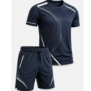 Grace Collection Men's Streetwear Hooded Quarter-Zip Short-Sleeve Top Shorts <b>Set</b> Quick Dry Fleece 100% Polyester Winter Solid - Product Image 6