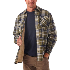 Chemises en flanelle à carreaux pour hommes, doublées de polaire en coton chaud, avec logo personnalisé Sherpa - Product Image 4