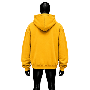 Sweat-shirt à capuche zippé oversize doré avec imprimé graphique Wake Up, streetwear décontracté pour homme, fermeture éclair intégrale, mode urbaine - Product Image 2