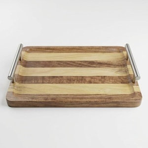 Bandeja Rectangular de Madera de Fabricante Confiable con Bordes Elevados para Servir Comida y Bebidas Calientes de Forma Segura - Product Image 3