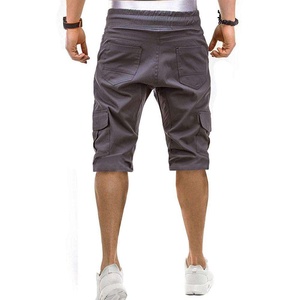 กางเกงขาสั้นวินเทจสไตล์สตรีทแวร์ผู้ชาย ผ้าฝ้ายฟลีซเนื้อนุ่ม สีซีดแบบซันเฟด ความยาวเหนือเข่า เอวแบบรูดเชือก ผู้ผลิต OEM รุ่น AI-SH-19 - Product Image 2