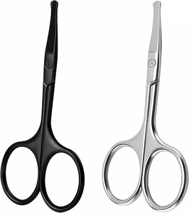 Ciseaux pour poils de nez, ciseaux de toilettage professionnels en acier inoxydable, pointe arrondie, instrument de soin de beauté - Product Image 1