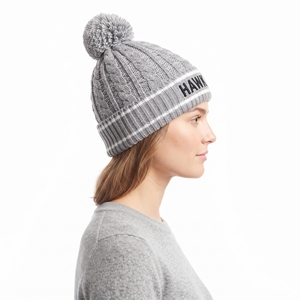 Bonnet en acrylique tricoté uni, chaud, unisexe, avec logo personnalisé, pour l'hiver, vente en gros - Product Image 2