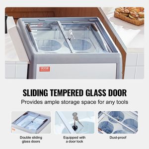 Congelador Comercial de 5.6 Pies Cúbicos con Vitrina para Helados, Tapa de Vidrio Móvil y Gabinete para Gelato para Restaurantes 2 - Product Image 4