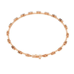 Pulsera de Diamantes de Doble Hilera con Diseño de Trébol para Mujer – Racimo Floral de Cuatro Hojas con Diamantes de Laboratorio VVS DEF CVD en Oro Sólido de 9K, 10K, 14K, 18K - Product Image 4