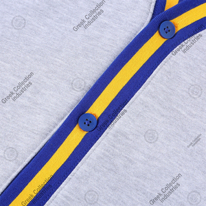 Cárdigan Gris con Cuello en V para Mujer, Estilo Casual, Manga Larga, Tejido de Punto, Botones al Frente, Logotipo Personalizado con Letras Impresas, de la Hermandad Griega - Product Image 6