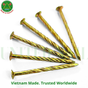 1-3/8 Inch Yellow Plated Steel Nails with Checkered <b>Head</b> & <b>Screw</b> Shank Type | Clavos sueltos con recubrimiento amarillo - Product Image 6