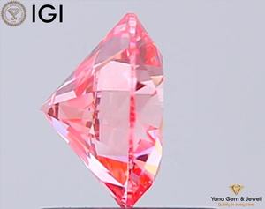 Magnifique diamant de laboratoire CVD de couleur rose vif fantaisie, clarté VS2, 6,33 mm, forme ronde, 1,00 carat, avec certificat IGI pour bague - Product Image 4