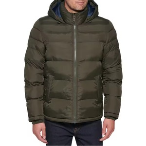 High Quality Luxury Branded Woolen <b>Men's</b> Puffer <b>Overcoat</b> Custom Bubble Hooded Thick Winter Light Feature Pocket Hot Sale - Product Image 4
