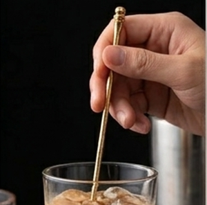 Luxury <b>Gold</b> Plated Cocktail Spoons Stainless Steel Bar Tools Stirring <b>Utensils</b> For Cocktail Mixing - Product Image 2