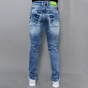 Jeans bleus extensibles pour hommes Gex, taille mi-haute, nouveau style, vente en gros sur mesure - Product Image 4