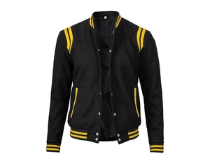 แจ็คเก็ตวาร์ซิตี้คุณภาพสูงสำหรับทุกเพศ ติดอันดับยอดนิยม ตกแต่งด้วยงานปักโลโก้ด้านหน้า ปกคอเสื้อพับได้ ติดกระดุมแถวเดียว - Product Image 1
