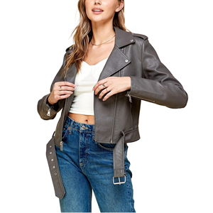 Chaqueta de Cuero para Mujer, Diseño Exclusivo y Popular, Chaqueta Sólida de Cuero para Mujeres y Chicas, Chaquetas con Logotipo de Diseño OEM - Product Image 2