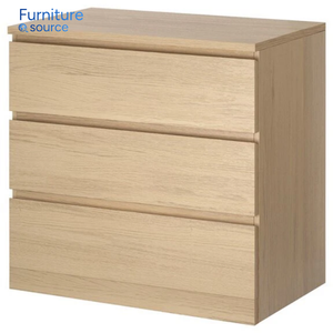 Mesita de noche Negra con 3 cajones, mesita de noche a precio de fábrica, proveedor de mesita de noche de Vietnam para venta al por mayor - Product Image 2