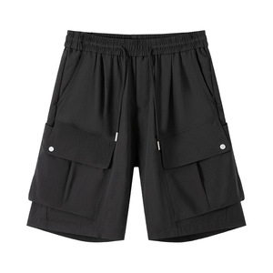 Men's 100% Polyester Quick Dry Lightweight Multi‑Pocket Summer Casual Cargo Shorts with Elastic Waist and Drawstring For Men - Product Image 5