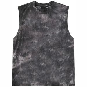 <b>Men's</b> Casual Style <b>Cropped</b> Tank <b>Top</b> 100% Heavy Cotton Gym Workout Shirt with Acid Wash DTG Logo Print Boxy Fit T-Shirt Wholesale - Product Image 1