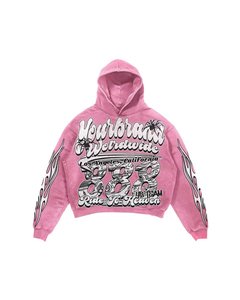 ชุดวอร์มวินเทจทรงขาบานพิมพ์ลาย DTF แบบกำหนดเอง เสื้อฮู้ดดี้และกางเกงจ็อกเกอร์ทรงโอเวอร์ไซส์ สตรีทแวร์ ผู้ผลิตตามสั่ง - Product Image 3