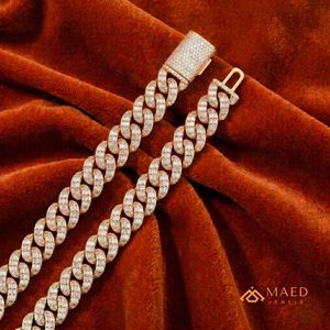 Collier en Moissanite Plaqué Or Rose, Chaîne Maille Cubaine, Élégant, pour Femme et Homme, Cadeau de Fête, Style Hip Hop, Bijoux de la Ville de New York, États-Unis - Product Image 5