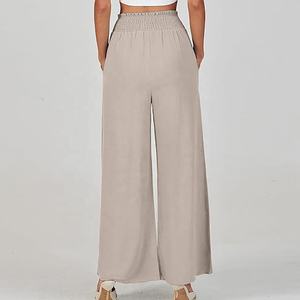 Vendeur de vêtements pour femmes Design personnalisé Pantalon tissé décontracté et coloré à la mode Pantalon ample à jambe droite pour femmes de bureau - Product Image 5