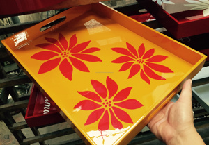 Handmade Luxury Lacquered Snacks Serving <b>Tray</b> Rectangular Serving <b>Tray</b> with Handles By Vietnamese Local Artisans - Product Image 4