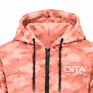 Peach <b>Camo</b> Tracksuit Unisex Full Zip Hooded <b>Jacket</b> Jogger Pants Set Customized Camouflage Casual Sportswear Training Outfit - Product Image 6
