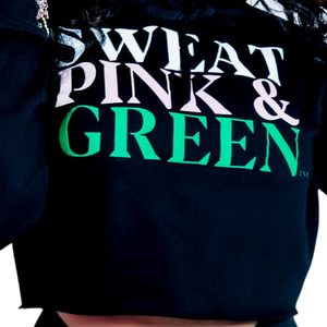 เสื้อฮู้ดครอปสีชมพูเขียว แขนยาวสำหรับผู้หญิง เสื้อสเวตเชิ้ตมีฮู้ดแบบสวมหัว ผ้าฟลีซนุ่มสบาย สไตล์ลำลอง แฟชั่นสตรีทแวร์ - Product Image 5