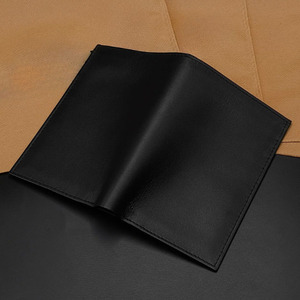 Black Smooth Plain Leather Short Vertical RFID Blocking Durable <b>Wallet</b> <b>Men</b> Luxury Slim Id Window Multi Slot Minimalist <b>Card</b> - Product Image 4