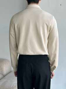 เสื้อโปโลแขนยาวพิมพ์ลายแอปริคอทสำหรับผู้ชาย ฤดูร้อน - Product Image 2