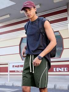 Pantalones Cortos Casuales para Hombre, de Secado Rápido, Cintura Elástica con Cordón, Ligeros, para Deporte o Playa - Product Image 3