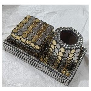 Eco Friendly Stylish Wood Metal Bakhoor Burner Set Trendy Mabkhara Religious Ramadan Eid Festive Luxury Home Decor Aromatherapy - Product Image 1