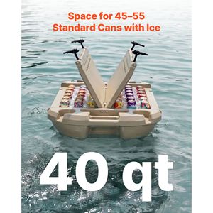 Frigorifero portatile galleggiante da 40 QT con scomparto a secco e fune di traino (con ruote per un facile trasporto) - Product Image 4