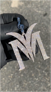 CONCEPTION Nuevo Diseño, Colgante de Plata de Ley 925 con Inicial, Estilo Hip Hop, Colgante de Letra con Diamante Sintético en Oro Blanco, Joyería Fina - Product Image 4