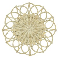 Assiette de service en rotin écologique pour 2 personnes, idéale pour les fêtes d'enfants, tressée à la main, style campagnard, taille et couleur personnalisables, logo client