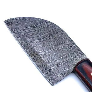 Cuchillo de Chef Burraq OEM de Acero de Damasco Hecho a Mano de Grado Industrial, Cuchillo Multifuncional con Patrón Trenzado, Funda de Cuero, 10 Pulgadas - Product Image 4
