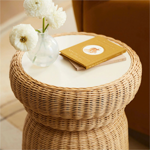 OEM ODM Rattan Stool Round <b>Pouf</b> Ottoman Natural Wicker <b>Seating</b> Stool Decorative Accent Chair Alternative Eco Friendly Furniture - Product Image 2