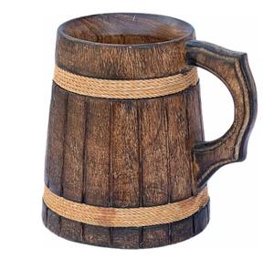 Handmade Wooden Beer <b>Mug</b> with Stainless Steel Insert Classic Design Hand Grip Dishwasher Safe Gift <b>Box</b> Included - Product Image 2