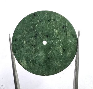 Cadran de montre en pierre de marbre vert 34,5 mm x 1,5 mm, cadran rond en pierres précieuses pour montres de luxe personnalisées - Product Image 2