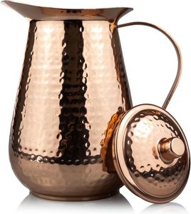 Ensemble de carafes en cuivre Premium Wellness Kitchen avec verres, export en gros, fabricant Inde - Product Image 5