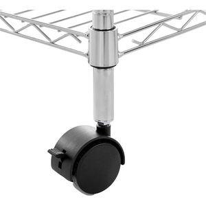 Heavy Duty 3-Shelf Steel Wire Storage Rack 2\" PP <b>Plastic</b> <b>Wheel</b> Casters Adjustable Utility Shelving Unit for Garage Use - Product Image 3