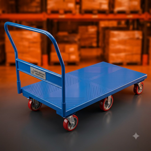 Chariot à plateforme robuste, capacité 500 kg, chariot à plateau en acier, chariot de manutention pour entrepôt, fabricant vietnamien, ISO Sedex OEM - Product Image 6
