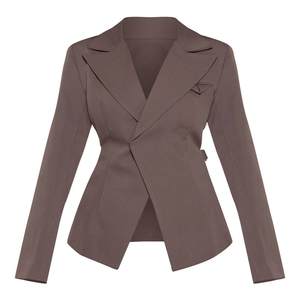 Nouvelle Arrivée 2026 – Blazer Femme Grande Taille XL Col V Profond Coupe Ajustée Un Bouton – Ensemble Tendance Haut de Gamme – Personnalisation OEM ODM Vente en Gros - Product Image 2