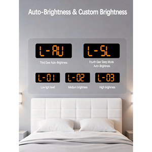 Large LED Display <b>Digital</b> Wall <b>Clock</b> Dual Alarm Auto Dimming Feature Classroom Office Decor Big Numbers Classroom Office Decor - Product Image 4
