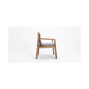La chaise de salle à manger Devora, dotée d'un cadre robuste en teck et d'accoudoirs en corde tressée de manière complexe, allie une élégance naturelle. - Product Image 2