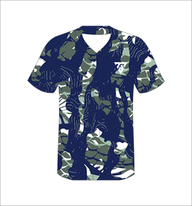 Maillot de baseball personnalisé pour homme, imprimé camouflage, sublimation, polyester respirant, manches courtes, coupe classique, toutes saisons - Product Image 5