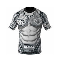 Rashguard à manches courtes de haute qualité MMA BJJ unisexe, tissu antidérapant à séchage rapide pour l'entraînement au grappling et aux arts martiaux