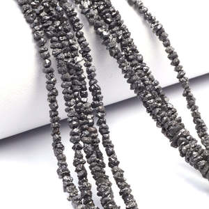 Perles de Diamant Noir Naturel Taillées à la Main, en Éclats, 2,5mm-3mm, 16 Pouces, Pépites Brutes, Perles Libres pour la Fabrication de Bijoux Fins - Product Image 1