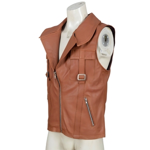 Chaleco de Motociclismo sin Mangas de Cuero Genuino de Primera Calidad, Talla Grande, Chaleco de Seguridad para Carreras, Transpirable e Impermeable al Viento - Product Image 4