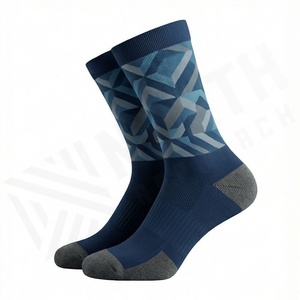 Geometric Pattern Crew <b>Socks</b> For <b>Running</b> Quick Dry Spandex Polyester Adult Summer Sports <b>Socks</b> - Product Image 3