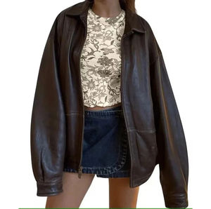 Chaquetas de Cuero para Mujer, Holgadas, Extra Grandes, Transpirables, Ecológicas, Resistentes al Viento, de Alta Calidad, con Diseño Personalizable - Product Image 5